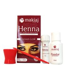 Henna Makiaj Efeito Natural Fixação Inclui Dappen e Medidor Henna Makiaj Efeito Natural Fixação Inclui Dappen e Medidor