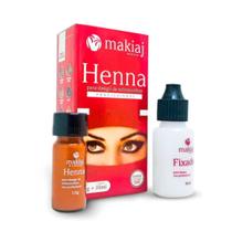 HENNA MAKIAJ PARA DESIGN SOBRANCELHA 1,5G + 10ML CASTANHO CLARO - Mary Cure