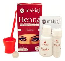 Henna Makiaj Para Sobrancelhas: Cor Natural, Longa Du - Marrom