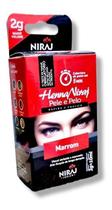 Henna Niraj Designer Sobrancelhas Marrom - Kit Completo para Pele e Pelos com Henna e Fixador