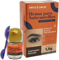 Henna Para Sobrancelhas Della & Delle Castanho Escuro - 1.5G