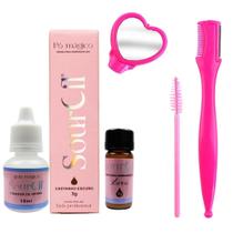 Henna Para Sobrancelhas Sourcil Designer Profissional Kit Designer Navalha Escova Espelho