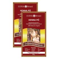 Henna Pó Surya Brasil Castanho Acinzentado Kit com duas unidades