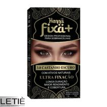 Henna Profissional Em Po Com Fixador Ultra Fixação Para Sobrancelhas 1,5g Castanho Escuro 3.0 Letie - LETIÉ
