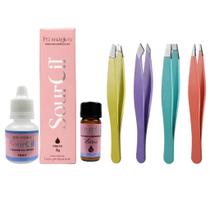 Henna SourCil Sobrancelha Pó Magico Completo E 4 Pinças Profissionais Reta Fina Chanfrada Henna SourCil Sobrancelha Pó Magico Completo E 4 Pinças Profissionais Reta Fina Chanfrada