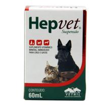 Hep vet 60 ml suspensão - suplemento vitamina mineral - VETNIL