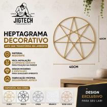 Heptagrama de Ferro 40cm para Parede - Acompanha 2 Ganchos. Heptagrama de Ferro 40cm para Parede - Acompanha 2 Ganchos.