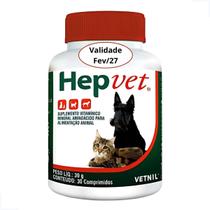 Hepvet 30 Comprimidos Vetnil Suplemento Vitamínico Para Cães E Gatos