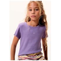 Hering Kids Blusa Manga Curta em Ribana Roxo