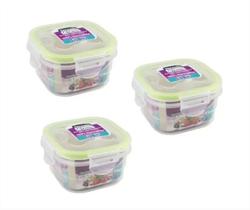 Hermetic ware quadrado 330 ml conj c/ 3 un