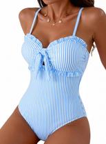 Herseas Maiô Feminino One Piece Controle de Barriga Azul Herseas Maiô Feminino One Piece Controle de Barriga Azul