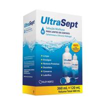 Hertz Ultrasept Solução Limpeza De Lentes De Contato 360ml +120ml