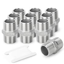 Hex Nipple TAISHER 304 de aço inoxidável 3/8 polegadas macho x 3/8 polegadas macho