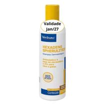 Hexadene Spherulites 250ml Virbac Shampoo Dermatológico Cães Gatos