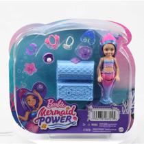 Hhg57 barbie mermaid power boneca chelsea sereias