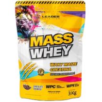 Hi Mass Whey Hipercalórico 3kg Com Waxy Maize e Creatina - Leader Nutrition