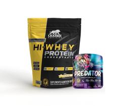 Hi-Whey Protein Concentrado 900g + Pré-Treino Wild Predator 300g - Leader Nutrition