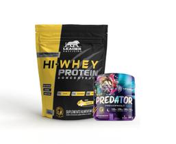 Hi-Whey Protein Concentrado 900g + Pré-Treino Wild Predator 300g - Leader Nutrition