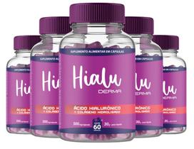 Hialu Derma Ácido Hialurônico + Colágeno Hidrolisado 5 Potes