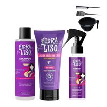 Hidraliso Alisante De Chuveiro + Tonico Capilar + Shampoo