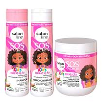 Hidratação Kids SOS Cachos Kit com Shampoo 300ml, Condicionador 300ml e Máscara 500g Salon Line Hidratação Kids SOS Cachos Kit com Shampoo 300ml, Condicionador 300ml e Máscara 500g Salon Line