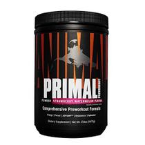 Hidratação muscular primitiva animal + pó de pré-trabalho Contém Beta Alanina, 3DPump, Cafeína & Eletrólitos Melhora a Energia, Foco, Resistência & Absorção Sabor melancia de morango, 17,9 oz