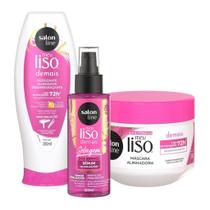 Hidratação Profunda e Selagem: Defrizante Creme, Máscara 300g e Óleo Sérum Salon Line
