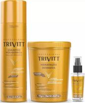 Hidratação Trivitt 1kg +reparador De Pontas 30ml +shampoo 1l