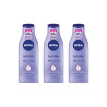 Hidratante Corporal Nivea 200Ml Soft Milk Pele Seca - Kit3Un