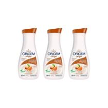 Hidratante Corporal Origem 380Ml Macada/Amendoas - Kit C/3Un