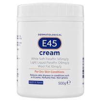 Hidratante E45 Cream, banheira de 500g para pele seca e sensível