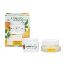 Hidratante facial Farmacy Ceramide + Cleansing Balm Duo Conjunto de cuidados com a pele para viagem com bálsamo removedor de maquiagem verde limpo e creme facial hidratante Honey Halo (2 unidades)