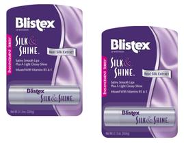 Hidratante labial Blistex Silk & Shine, 3,7 ml, pacote com 2 Hidratante labial Blistex Silk & Shine, 3,7 ml, pacote com 2