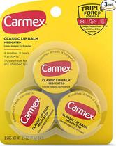 Hidratante Labial, Classic Medicated, Pote, Kit com 3 Unidades, Carmex