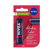 Hidratante Labial Nivea 2 Em 1 Hidra Color Vermelho 4,8g - Nívea