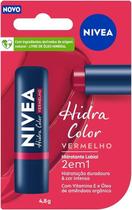 Hidratante Labial Nivea Hidra Color 2 em 1 Vermelho - 4,8g