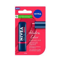 Hidratante Labial Nivea Hidra Color 2 Em 1 Vermelho 4,8G