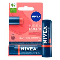 Hidratante Labial Nivea Hidra Color Coral 4,8g - VENCIMENTO OUTUBRO 2026