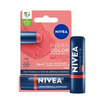 Hidratante Labial Nivea Hidra Color FPS 30 Coral 4,8g Hidratante Labial Nivea Hidra Color FPS 30 Coral 4,8g