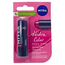 Hidratante Labial Nivea Hidra Color Rosa Pink 2 em 1, 4,8g Hidratante Labial Nivea Hidra Color Rosa Pink 2 em 1, 4,8g
