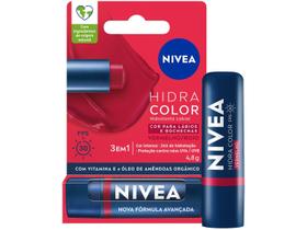 Hidratante Labial Nivea Hidra Color Vermelho 4,8g Hidratante Labial Nivea Hidra Color Vermelho 4,8g