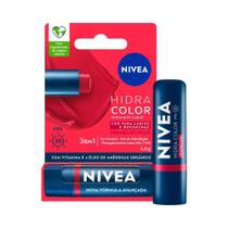 Hidratante Labial Nivea Hidra Color Vermelho FPS 30 4,8g Hidratante Labial Nivea Hidra Color Vermelho FPS 30 4,8g