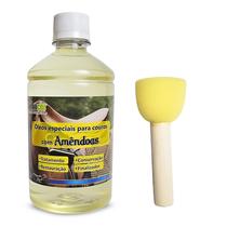 hidratante para couro oleo mineral amendoas 500ml e pincel - ed+