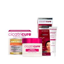 Hidratante Porcelana Antimarcas Cicatricure 50g + Kit Creme Facial Antissinais Antirrugas