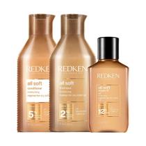 Hidratante Redken All Soft Kit Shampoo + Condicionador + Óleo