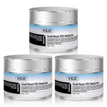 Hidratante VGO Snail Mucin 92% com ceramida e vitamina E, pacote com 3