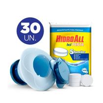 Hidroall tablete para piscina hcl penta 5 em 1 com flutuador 30 unidades