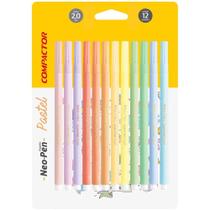 Hidrocor 12 Cores Neo-Pen Gigante Pastel Compactor