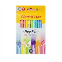 Hidrocor Neo Pen Cor Pastel Kit Com 12 Cores Compactor