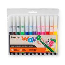 Hidrocor Ponta Fina Wave - 12 Cores - Bazze